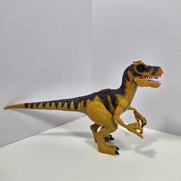 Chap Mei Dinosaur T Rex Figure 7.5" Moveable Joints Tan & Black - Picture 1 of 12